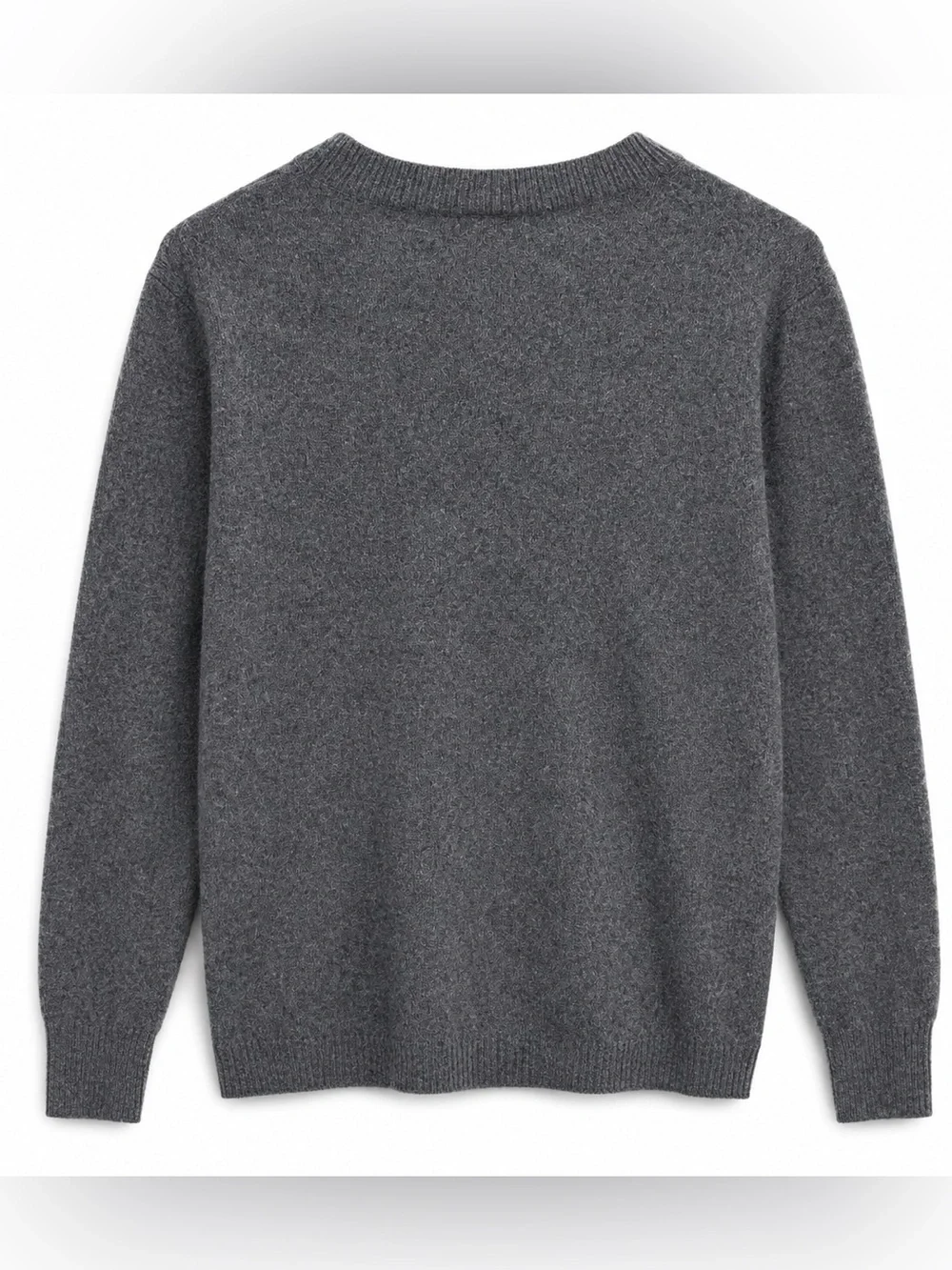 J.Crew 100% Cashmere Love Sweater Gray Pink Graphic Crew Neck Medium Women’s